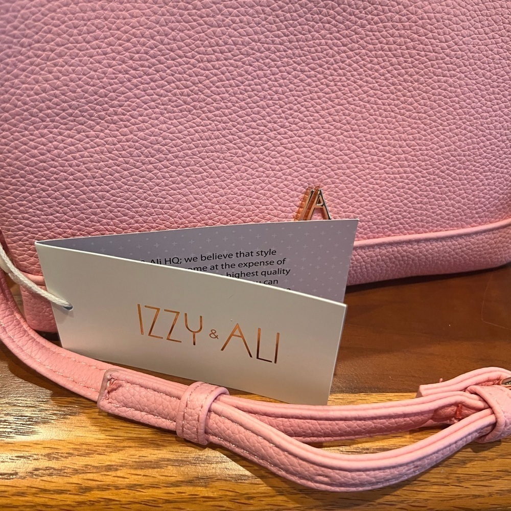 Izzy & Ali Vegan Leather Pebble Grain Taupe Crossbody / Wristlet - Picture 8 of 8